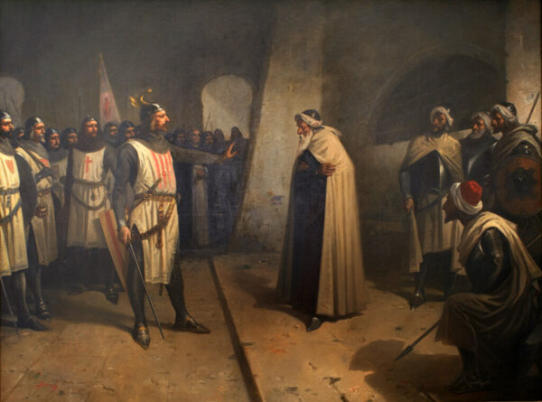 Jaime I recibe la sumisión del  Vali de Mallorca