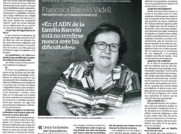 La Presidenta de la Fundación habla en Canarias de nuestra labor.