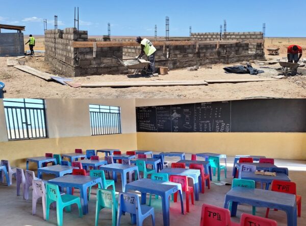 Construcción de la escuela St. Joseph the Evangelist en Todonyang, Turkana, Kenia.
