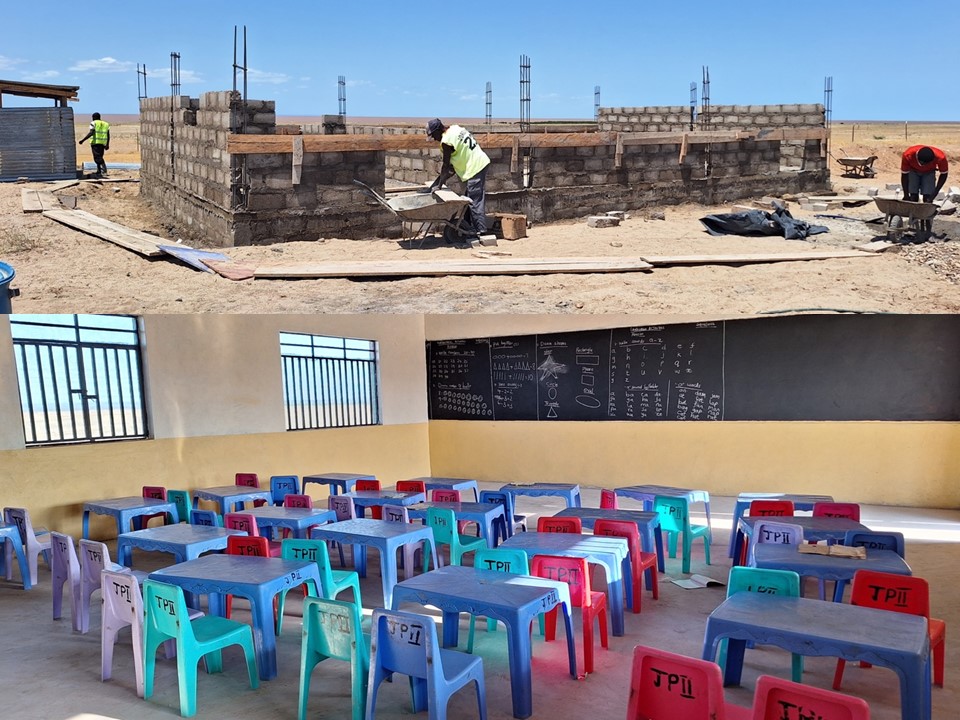 Construcción de la escuela St. Joseph the Evangelist en Todonyang, Turkana, Kenia.